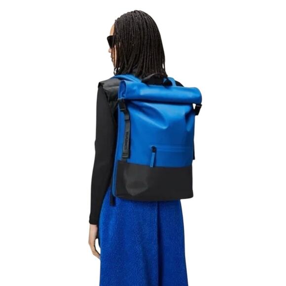 NWT! Rains Trail Rolltop Backpack W3 in Blue Waves - Picture 3 of 8